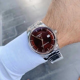 Tissot Luxury Powermatic 80 Brown Dial Silver Steel Strap Watch For Men - T086.407.11.291.00 Authentic Buy Shop Now