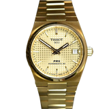 Tissot PRX Powermatic 80 Gold Dial Gold Steel Strap Watch for Men - T137.207.33.021.00 Authentic Buy Shop Now