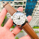 Tissot Gentleman Powermatic 80 Silicium Silver Dial Brown Leather Strap Watch For Men - T127.407.16.031.00 Authentic Buy Shop Now