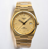 Tissot PRX Powermatic 80 Gold Dial Gold Steel Strap Watch for Men - T137.407.33.021.00 Authentic Buy Shop Now