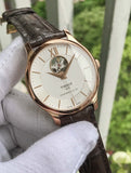Tissot Tradition Powermatic 80 Open Heart Silver Dial Brown Leather Strap Watch For Men - T063.907.36.038.00 Authentic Buy Shop Now