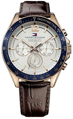 Tommy Hilfiger Luke Quartz White Dial Brown Leather Strap Watch for Men - 1791118 Authentic Buy Shop Now