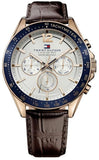 Tommy Hilfiger Luke Quartz White Dial Brown Leather Strap Watch for Men - 1791118 Authentic Buy Shop Now