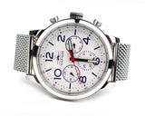 Tommy Hilfiger Jake Quartz White Dial Silver Mesh Bracelet Watch for Men - 1791233 Authentic Buy Shop Now