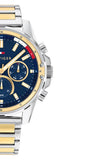 Tommy Hilfiger Mason Chronograph Blue Dial Two Tone Steel Strap Watch For Men - 1791937 Authentic Buy Shop Now