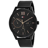 Tommy Hilfiger Damon Quartz Black Dial Black Mesh Bracelet Watch for Men - 1791420 Authentic Buy Shop Now