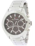 Tommy Hilfiger Hudson Chronograph Quartz Brown Dial Silver Steel Strap Watch For Men - 1791229 Authentic Buy Shop Now