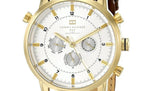 Tommy Hilfiger Harrison White Dial Brown Leather Strap Watch for Men - 1790874 Authentic Buy Shop Now