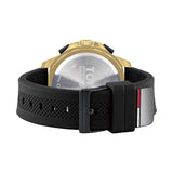 Tommy Hilfiger Jeans Digital Analog Gold Dial Black Rubber Strap Watch For Women - 1791762 Authentic Buy Shop Now