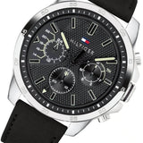 Tommy Hilfiger Decker Black Dial Black Leather Strap Watch for Men - 1791563 Authentic Buy Shop Now