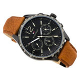 Tommy Hilfiger Gavin Chronograph Quartz Black Dial Brown Leather Strap Watch for Men - 1791470 Authentic Buy Shop Now