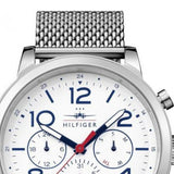 Tommy Hilfiger Jake Quartz White Dial Silver Mesh Bracelet Watch for Men - 1791233 Authentic Buy Shop Now