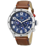 Tommy Hilfiger Trent Quartz Blue Dial Brown Leather Strap Watch for Men - 1791066 Authentic Buy Shop Now
