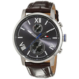 Tommy Hilfiger Aiden Quartz Black Dial Brown Leather Strap Watch for Men - 1791309 Authentic Buy Shop Now
