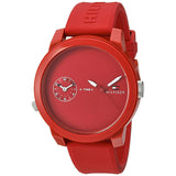 Tommy Hilfiger Denim Quartz Red Dial Red Rubber Strap Watch for Men - 1791323 Authentic Buy Shop Now