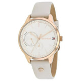 Tommy Hilfiger Brooke Quartz White Dial Cream Leather Strap Watch for Women - 1782022 Authentic Buy Shop Now