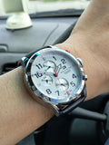 Tommy Hilfiger Trent Multifunction White Dial Black Leather Strap Watch for Men - 1791138 Authentic Buy Shop Now