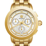 Tory Burch Classic Chronograph White Dial Gold Steel Strap Watch for Women - TBW1032 Authentic Buy Shop Now
