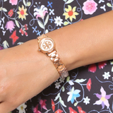 Tory Burch Reva Rose Gold Dial Rose Gold Steel Strap Watch for Women - TBW4043 Authentic Buy Shop Now