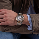 Guess Frontier Chronograph Crystals Silver Dial Two Tone Steel Strap Watch for Men - W0799G4 Authentic Buy Shop Now
