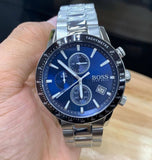 Hugo Boss Rafale Quartz Blue Dial Silver Steel Strap Watch for Men - 1513510 Authentic Buy Shop Now