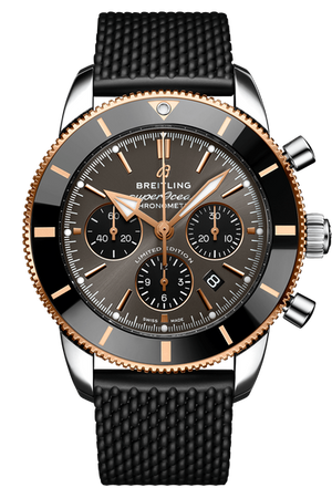 Breitling Superocean Heritage B01 Chronograph 44 Black Dial Black Mesh Bracelet Watch for Men - UB01621A1M1S1 Authentic Buy Shop Now