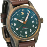 IWC Pilot's Watch Automatic Spitfire Green Dial Brown Leather Strap Watch for Men - IW326802 Authentic Buy Shop Now
