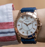 Guess Marina Multifunction White Dial Blue Rubber Strap Watch for Women - W1025L4 Authentic Buy Shop Now