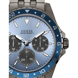 Guess Odyssey Quartz Blue Dial Gunmetal Steel Strap Watch For Men - W1107G5 Authentic Buy Shop Now