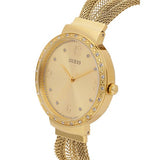 Guess Chiffon Gold Dial Gold Mesh Bracelet Watch For Women - W1083L2 Authentic Buy Shop Now