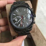 Michael Kors Lexington Chronograph Black Dial Black Steel Strap Watch for Men - MK8320 Authentic Buy Shop Now