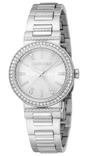 Just Cavalli Donna Glam Silver Dial Silver Steel Strap Watch for Women - RC5L098M0015 Authentic Buy Shop Now