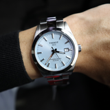 Tissot Gentleman Powermatic 80 Silicium Ice Blue Silver Steel Strap Watch For Men - T127.407.11.351.00 Authentic Buy Shop Now