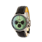 Breitling Navitimer B01 Chronograph 43 Green Dial Black Leather Strap Watch for Men - AB0138241L1P1 Authentic Buy Shop Now