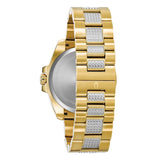 Bulova Crystal Collection Blue Dial Gold Steel Strap Watch for Men - 98C128 Authentic Buy Shop Now