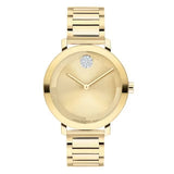 Movado Bold Yellow Gold Dial Yellow Gold Steel Strap Watch For Women - 3600085 Authentic Buy Shop Now
