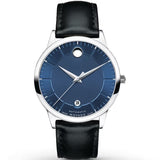 Movado 1881 Automatic Blue Dial Black Leather Strap Watch For Men - 606874 Authentic Buy Shop Now