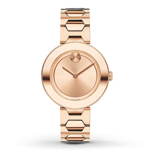 Movado Bold Rose Gold Dial Rose Gold Steel Strap Watch for Women - 3600387 Authentic Buy Shop Now