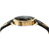 Versace V-Twist Black Dial Black Leather Strap Watch for Women - VELS00619 Authentic Buy Shop Now