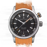 Maurice Lacroix Pontos S Diver Black Dial Orange Rubber Strap Watch For Men - PT6248-SS00L-330-J Authentic Buy Shop Now