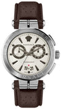 Versace Aion Chronograph White Dial Brown Leather Strap Watch for Men - VBR010017 Authentic Buy Shop Now