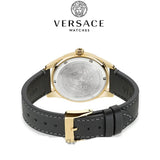 Versace Greca Time Quartz Black Dial Brown Leather Strap Watch For Men - VE3K00222 Authentic Buy Shop Now
