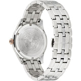 Versace Greca Time Quartz Black Dial Silver Steel Strap Watch For Men - VE3K00322 Authentic Buy Shop Now