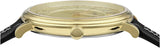 Versace V-Circle Manifesto Gold Dial Black Leather Strap Watch for Men - VBQ030017 Authentic Buy Shop Now