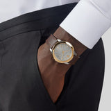 Versace V-Urban Quartz Grey Dial Brown Leather Strap Watch for Men - VELQ00219 Authentic Buy Shop Now