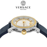 Versace Viamond Quartz White Dial Blue Leather Strap Watch For Men - VEPO00120 Authentic Buy Shop Now