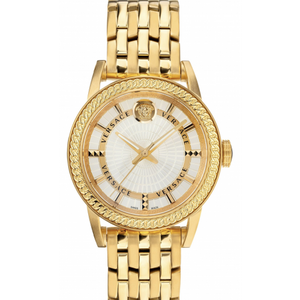 Versace Code Quartz Silver Dial Gold Steel Strap Watch For Men - VEPO00420 Authentic Buy Shop Now