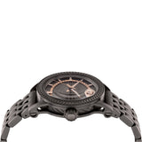 Versace Viamond Quartz Black Dial Grey Steel Strap Watch For Men - VEPO00520 Authentic Buy Shop Now
