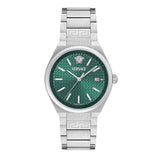 Versace V-Auria Quartz Green Dial Silver Steel Strap Watch for Men - VE0F00125 Authentic Buy Shop Now