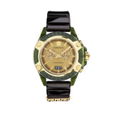 Versace Icon Active Chronograph Gold Dial Black Silicone Strap Watch For Men - VEZ700321 Authentic Buy Shop Now